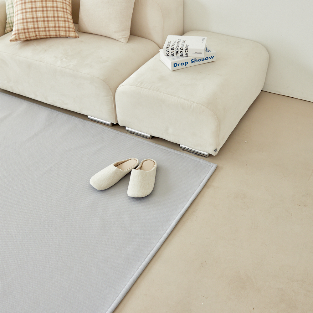 워셔블 방수 러그 방바닥매트 고양이러그 거실 카페트 하이드 그레이, 300x200cm