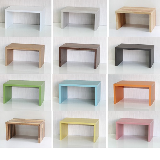 ㄷ자 나무 선반 얇은 선반 식탁 정리대 폭 좁은 선반 - 상품 이미지