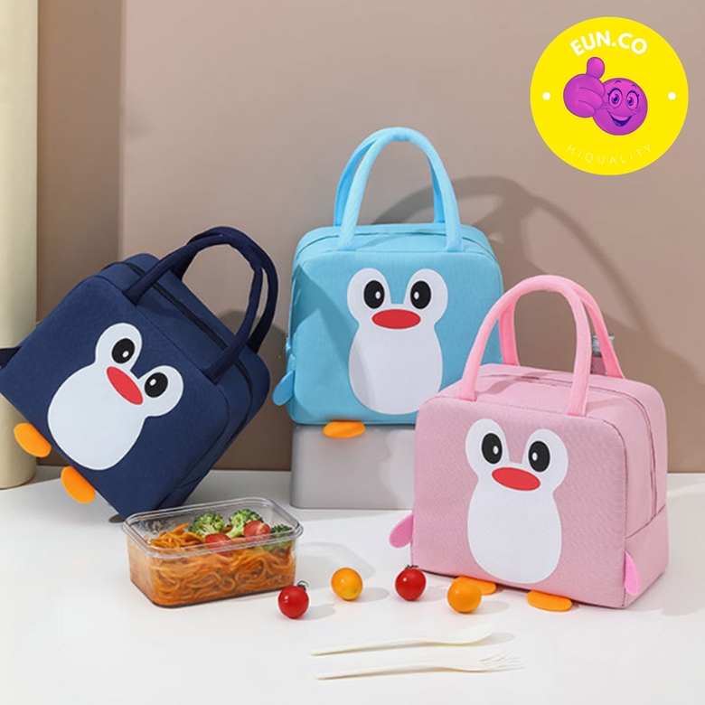 어린이 손잡이 도시락 가방 펭귄 보온 보냉 피크닉 소풍 인싸템 파우치