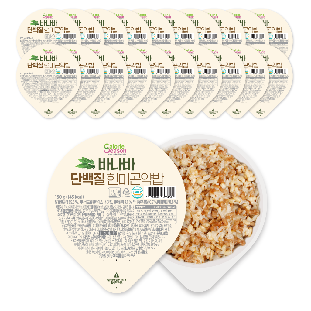 100g당 79kcal 바나바단백질현미곤약밥 150g X 20EA - 상품 이미지