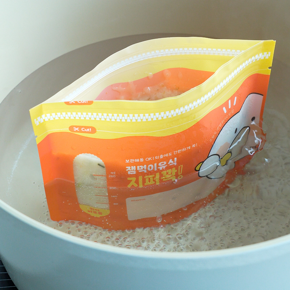 잼먹 지퍼꽉 260ml 이유식저장팩 한끼바로용 S 25매