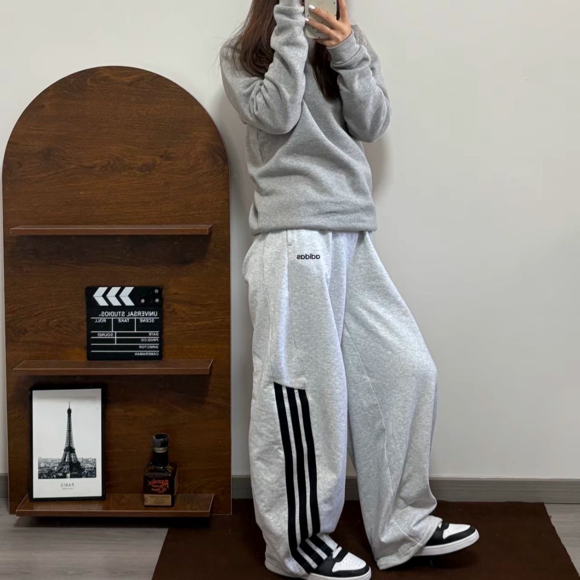 아디다스 스트레이트 스트링 2way 조거팬츠 NEO Asian Sizing 멜란지그레이 KA2590 - 상품 이미지