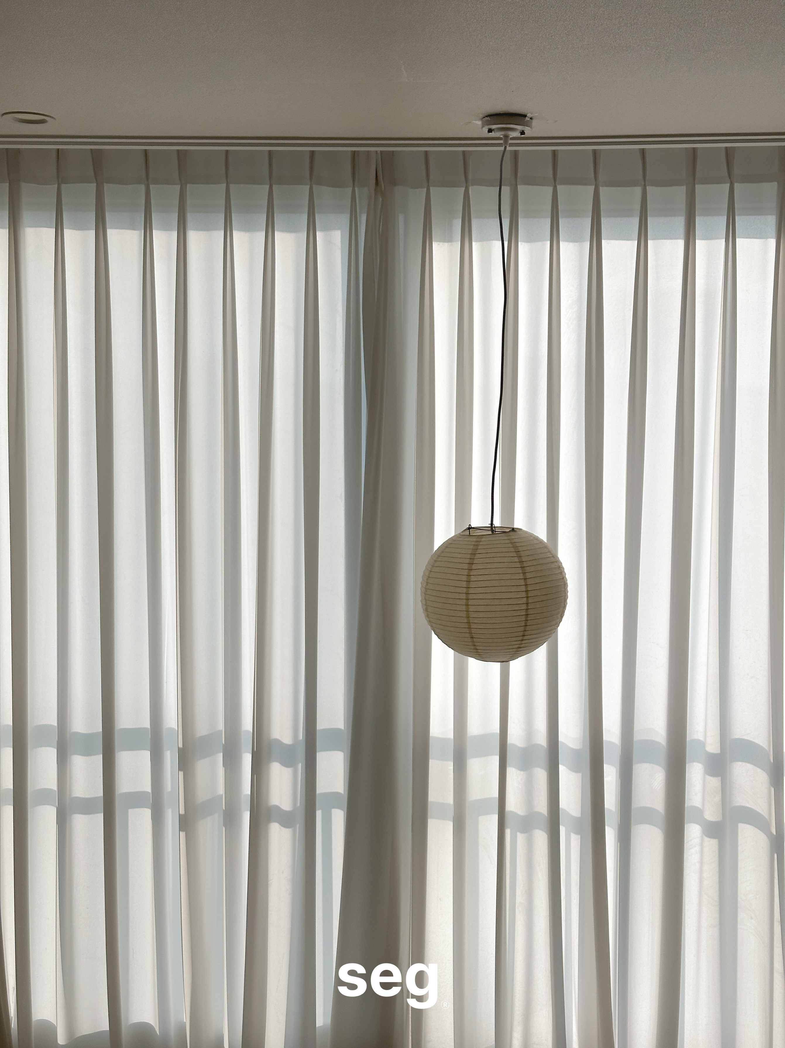 한지조명 종이 원형 전등갓 아카리 이사무노구치 만들기 30cm - 상세 이미지 3