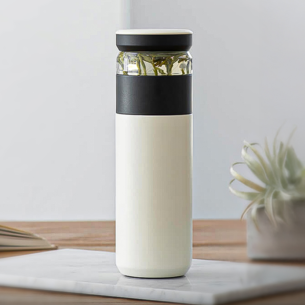 칼딘 클린 티 텀블러 보온보냉 미니 스텐 텀블러 400ml, 아이보리