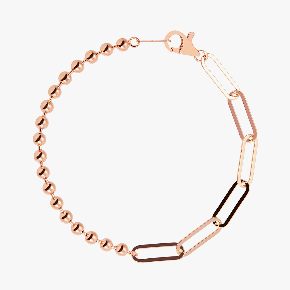 14K 18K 포르비토 클립 앤 볼 체인 금 팔찌