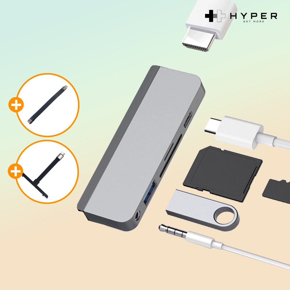 6in1 아이패드 태블릿 C타입 멀티허브 확장 분배기+연장케이블