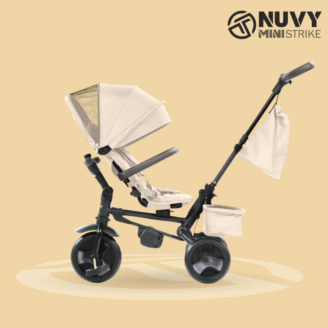 [누비앤타보] NUVY 유모차 자전거-고급형 미니스트라이크 세발자전거 유모카 아기자전거 등하원용 휴대용 유모차 다기능 경차수납 슬림폴딩 트라이크