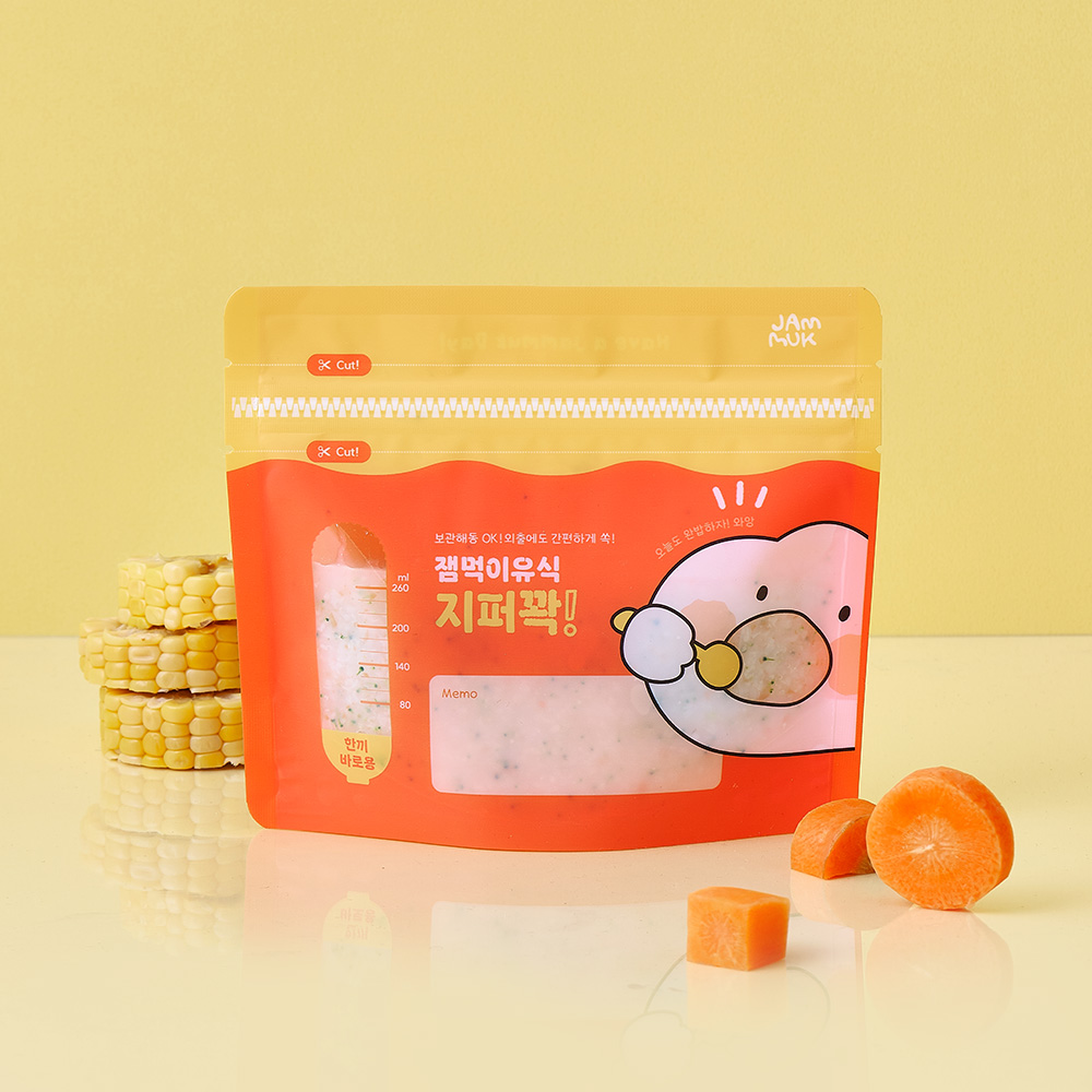 잼먹 지퍼꽉 260ml 이유식저장팩 한끼바로용 S 25매