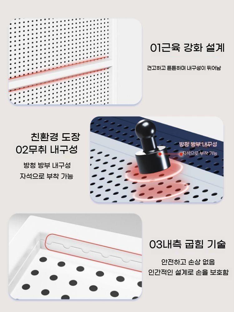 대형 철제 진열대 타공 철판 보드 네트망 파티션 걸이 타공판 원룸 스탠드형 후크 전시대 철망 - 상세 이미지 4