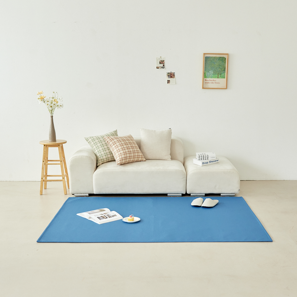 하이드 방수러그 먼지없는 강아지 고양이러그 워셔블 거실 카페트 하이드 오션블루, 200x150cm