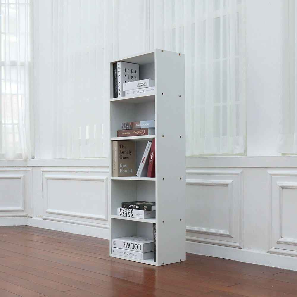 루이스 H1200 책장 400x240x1200mm, 5단, 화이트 - 메인 이미지
