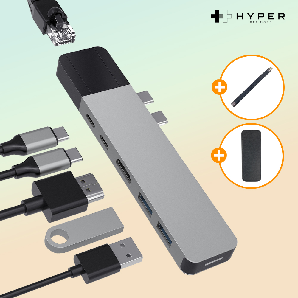 노트북 멀티 포트 C타입 썬더볼트 이더넷 포트 맥북허브+연장케이블