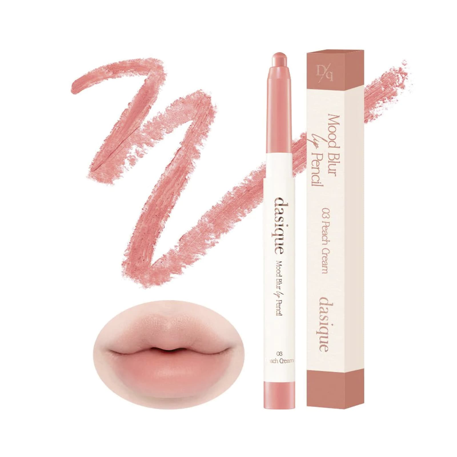 Dasique 무드 블러 립 펜슬 03 피치 크림 09g003oz : 울프라이프샵