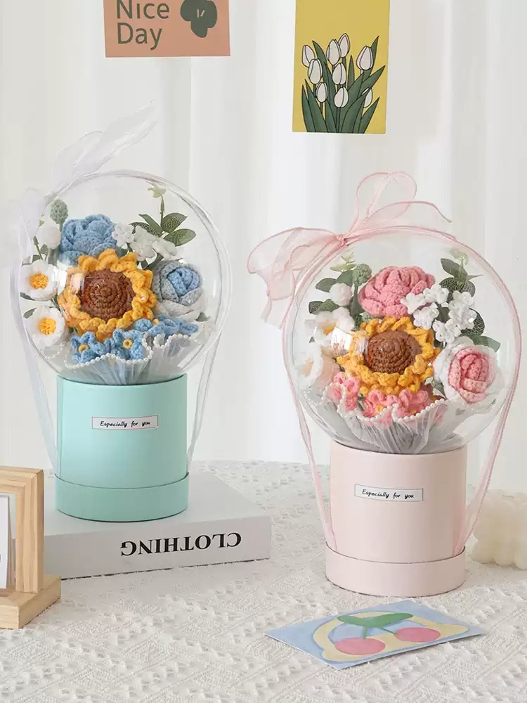 코바늘꽃다발 뜨개꽃 화분 뜨개꽃다발 키트 DIY 소품 뜨개질 만들기 선물 - 상세 이미지 5