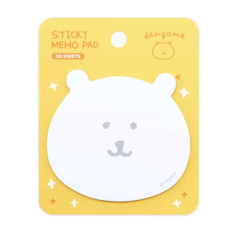담곰이 페이스 점착 메모지 농담곰 모양 쪽지 나가노 캐릭터 굿즈 - 메인 이미지