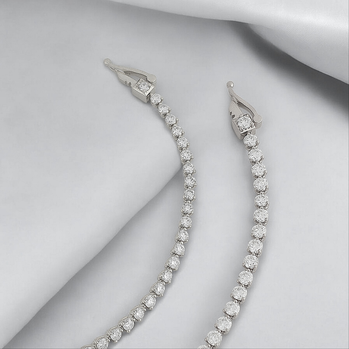 백금(PT) 랩 다이아 테니스 팔찌 3프롱 그로운 2mm 2.5mm - 상세 이미지 5