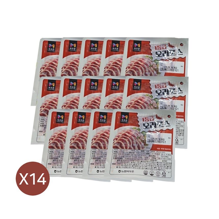 목우촌 유황 오리 로스 150g x 14팩 : OLIVE몰