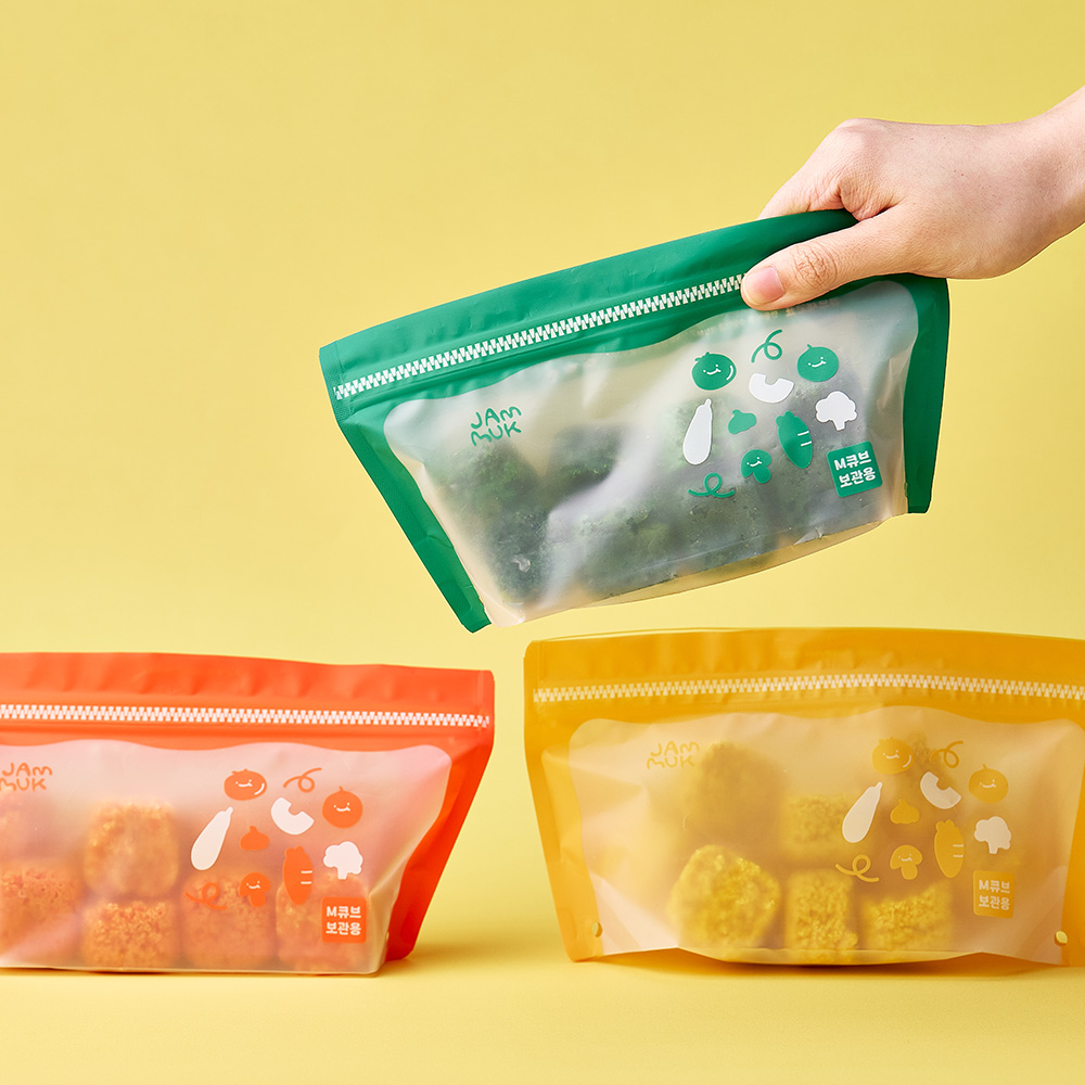 잼먹 지퍼꽉 이유식 큐브 보관함 준비물 M 24매