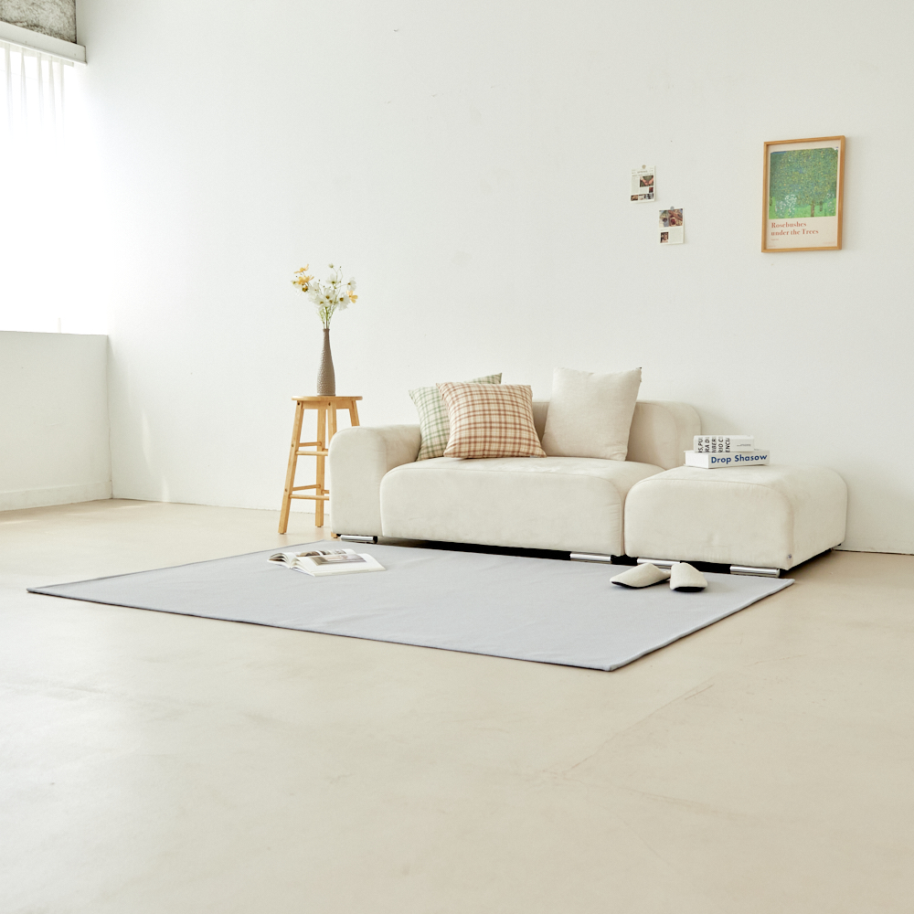 워셔블 방수 러그 방바닥매트 고양이러그 거실 카페트 하이드 그레이, 300x200cm