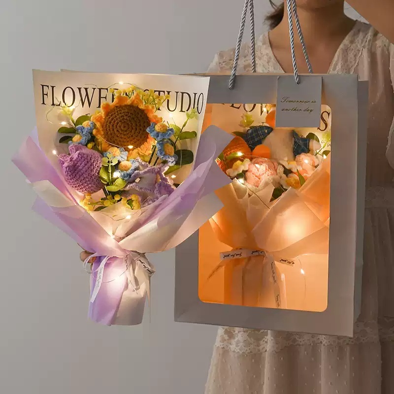 코바늘꽃다발 뜨개 DIY 손뜨개 뜨개질 뜨개꽃 패키지 조화 만들기 꽃뜨기 - 상세 이미지 4