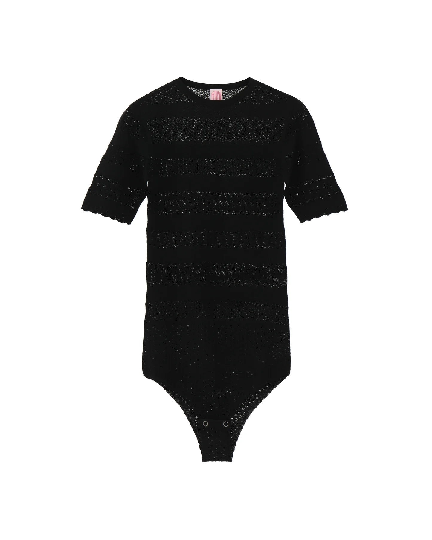 페티코 FETICO STRETCH LACE KNIT BODYSUIT 바디수트 블랙 - 상품 이미지