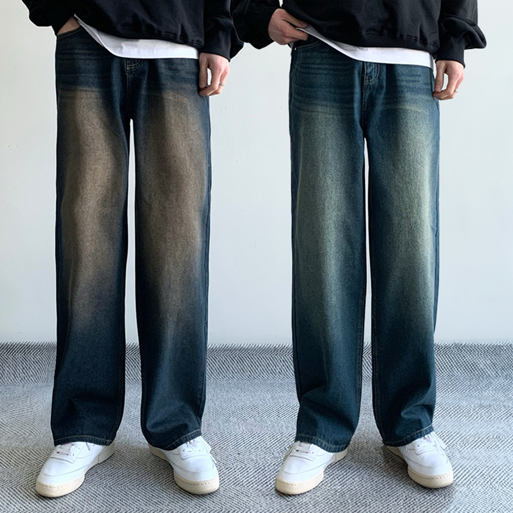 1+1 남자와이드청바지 흑청바지 진청바지 통청바지 - 메인 이미지
