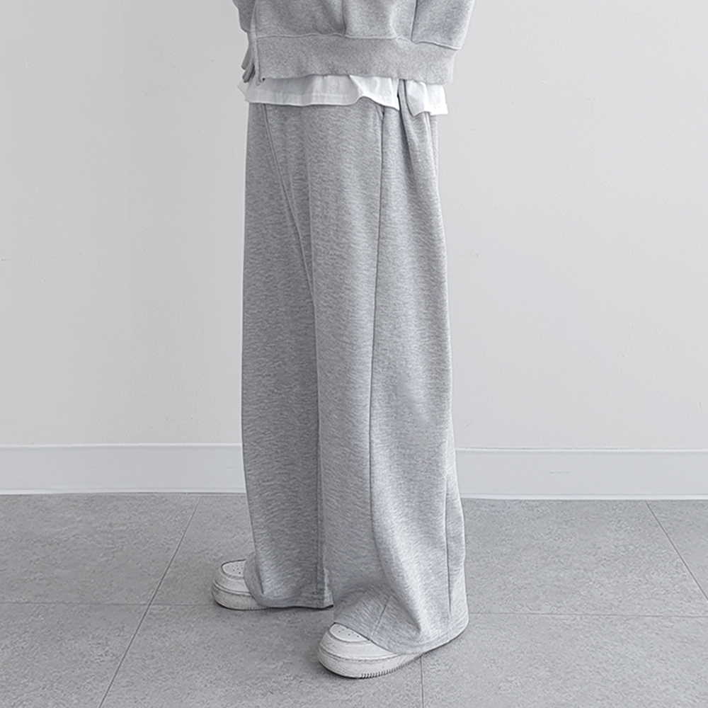 남자 밴딩 와이드 트레이닝 팬츠 봄 가을 바지 스웻 통바지 벌룬 조거 팬츠 - 상세 이미지 5