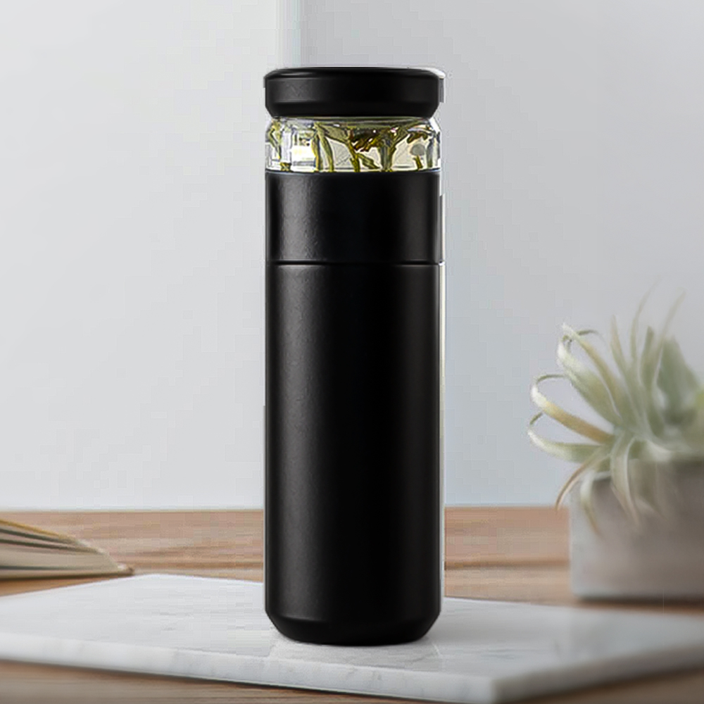 칼딘 클린 티 텀블러 보온보냉 미니 스텐 텀블러 400ml, 블랙