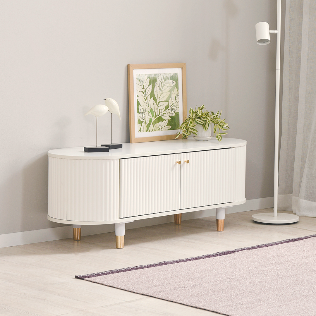 펠리체 1200 템바보드 라운드 거실장