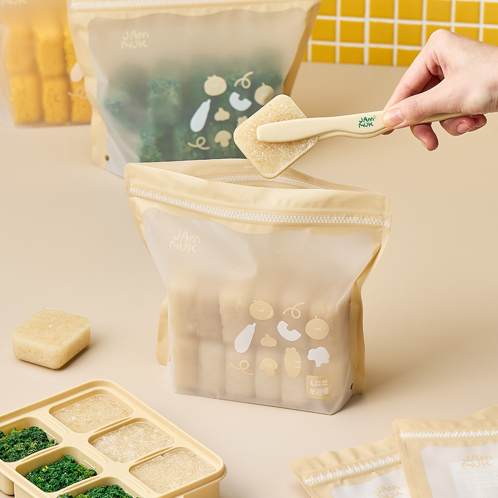 잼먹 지퍼꽉 이유식 큐브 보관함 준비물 M 24매