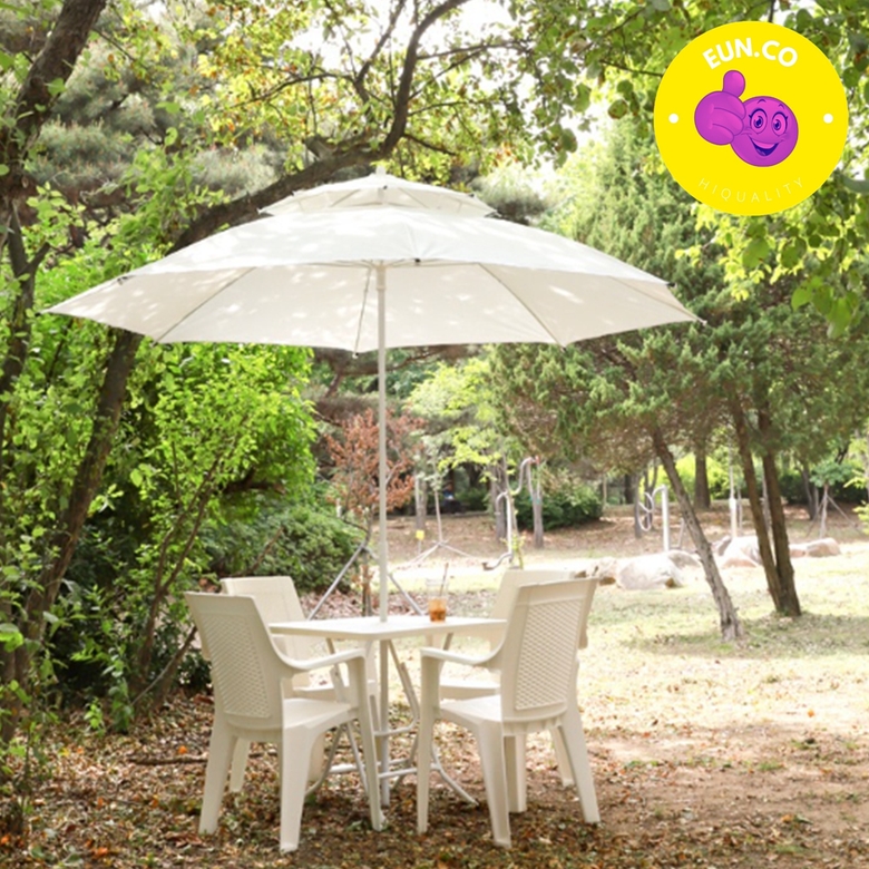 접이식 파라솔 테이블 야외 플라스틱 4인용 정원 테라스 의자 가구 야외평상