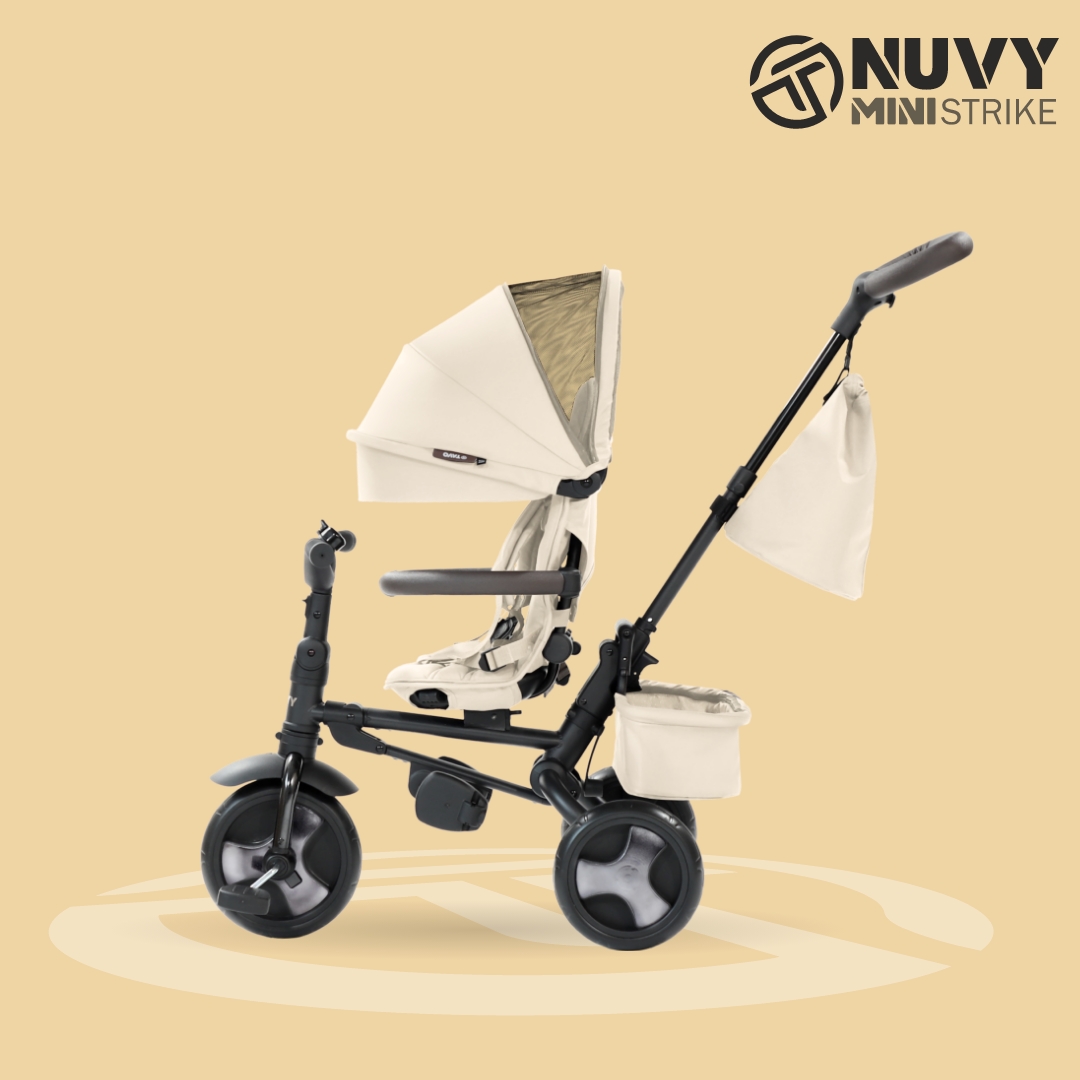 [누비앤타보] NUVY 유모차 자전거-고급형 미니스트라이크 세발자전거 유모카 아기자전거 등하원용 휴대용 유모차 다기능 경차수납 슬림폴딩 트라이크