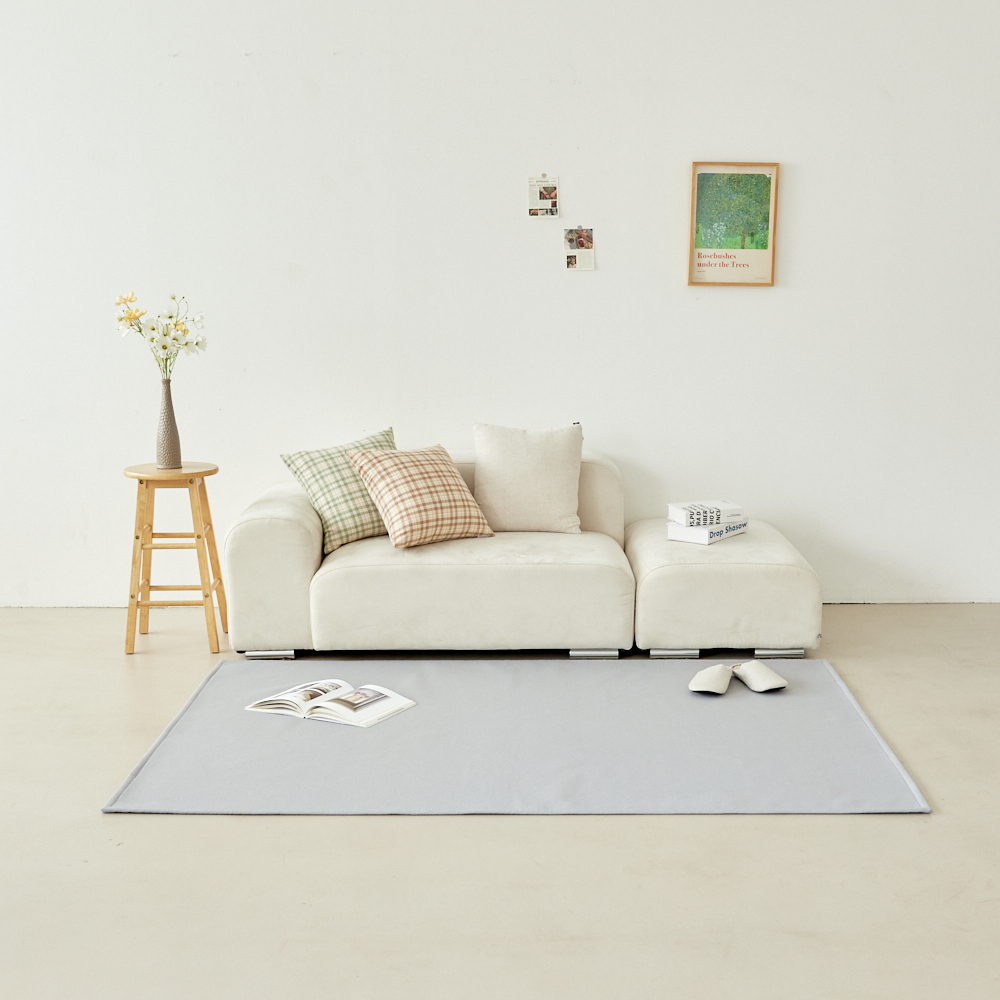 헤링본 방수러그 방바닥매트 강아지 고양이러그 거실 카페트 하이드 그레이, 200x150cm