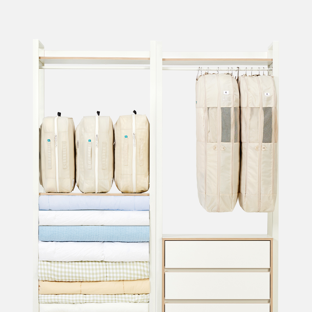 브랜든 아우터 압축 파우치 M 2개 옷장 정리