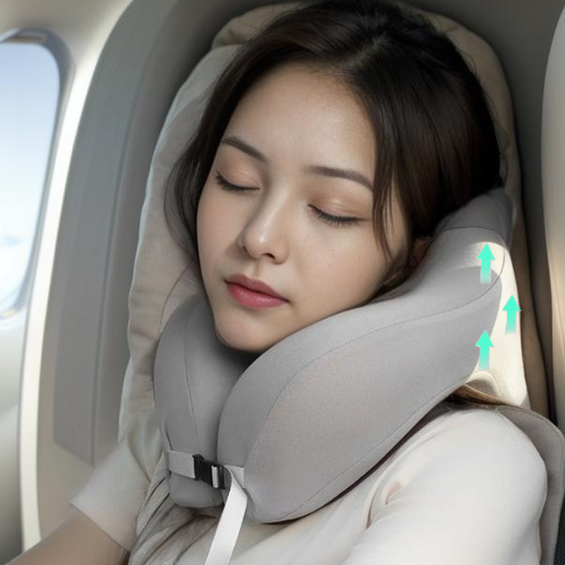 기내용 경추지지형 목베개 여행용 메모리폼 비행기 휴대용 라텍스 유럽여행 장거리 - 상세 이미지 4