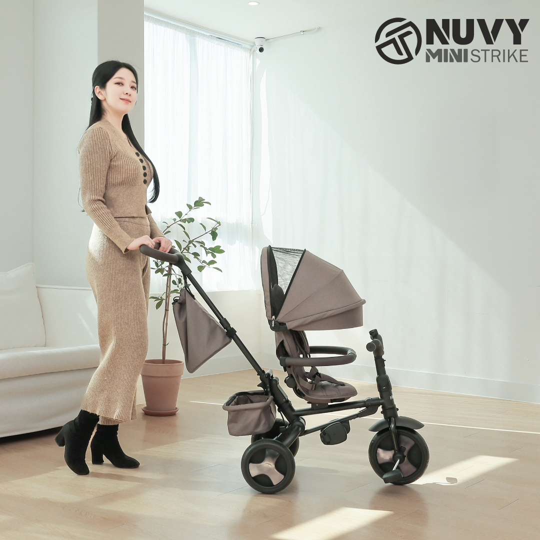 [누비앤타보] TAVO 미니스트라이크 유모차자전거 등하원 트라이크 경차수납 슬림폴딩 유모카