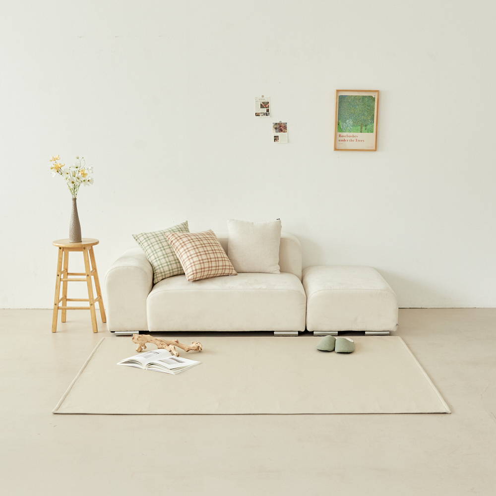 하이드 방수러그 먼지없는 강아지 고양이러그 워셔블 거실 카페트 하이드 베이지, 150x100cm