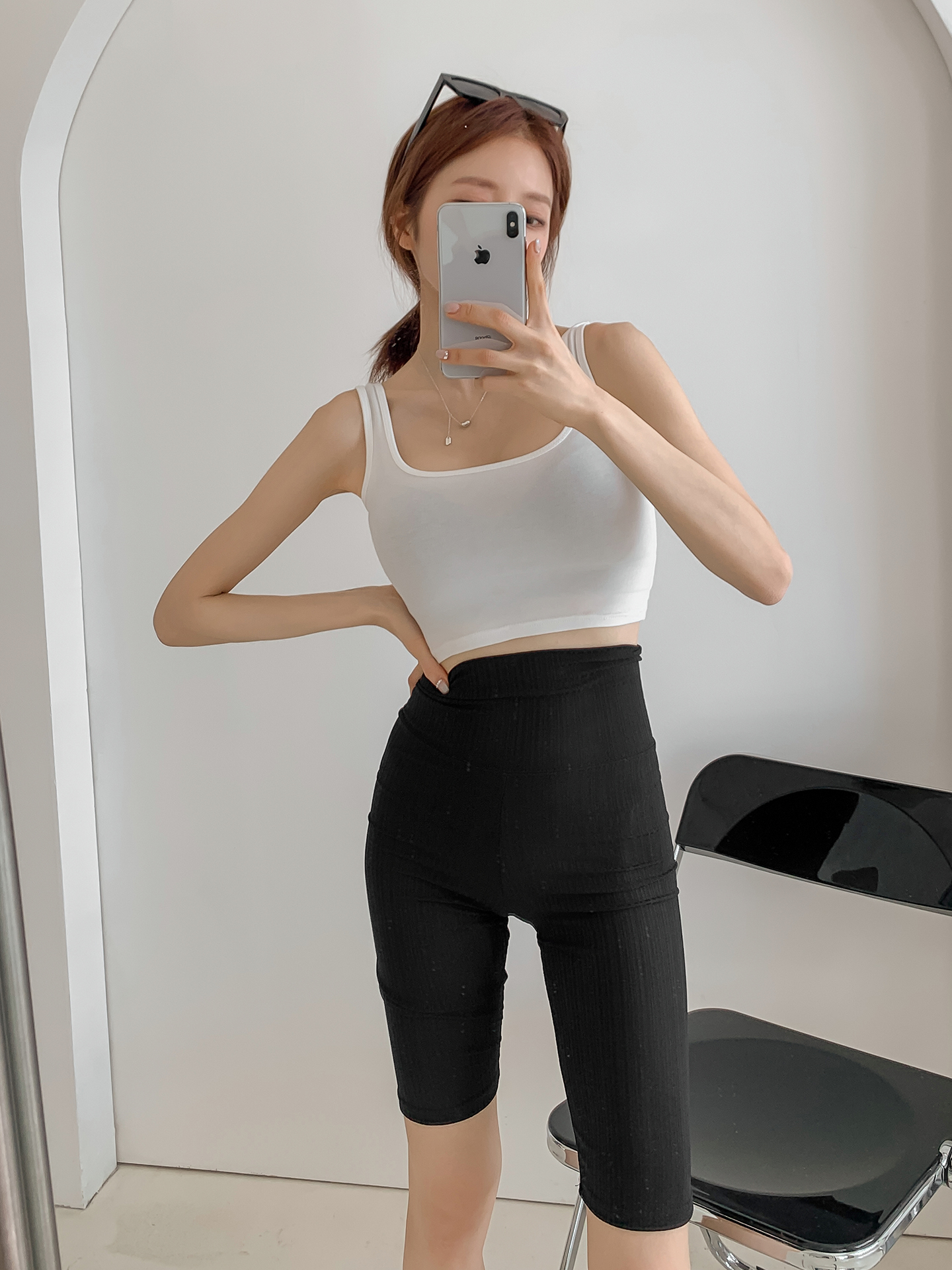 데일리즈 5부 반바지레깅스 레이어드 바지 바이커팬츠 필라테스바지 홈트웨어 자체체작 - 상세 이미지 4