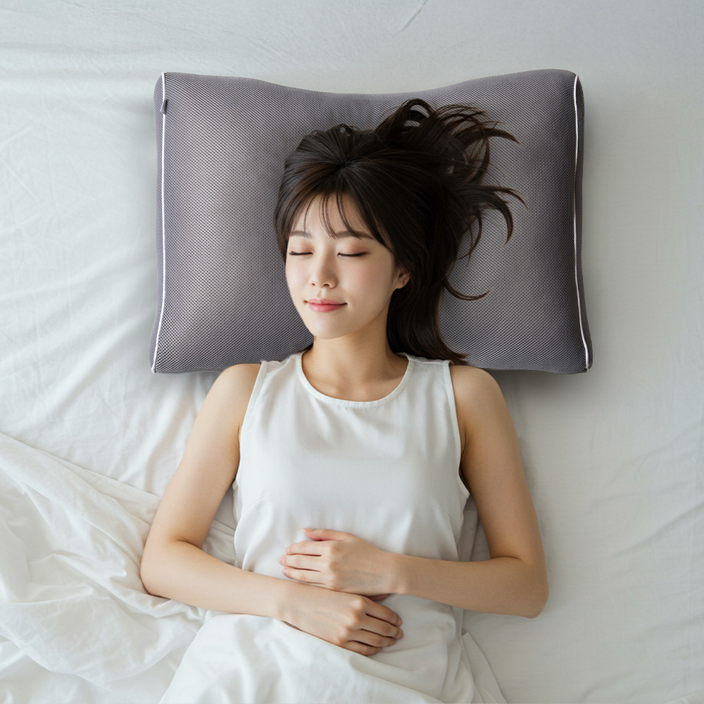 세탁 건조기 가능한 허그넥 빨아쓰는 실리콘 경추 베개 거북목 일자목 목디스크 그레이