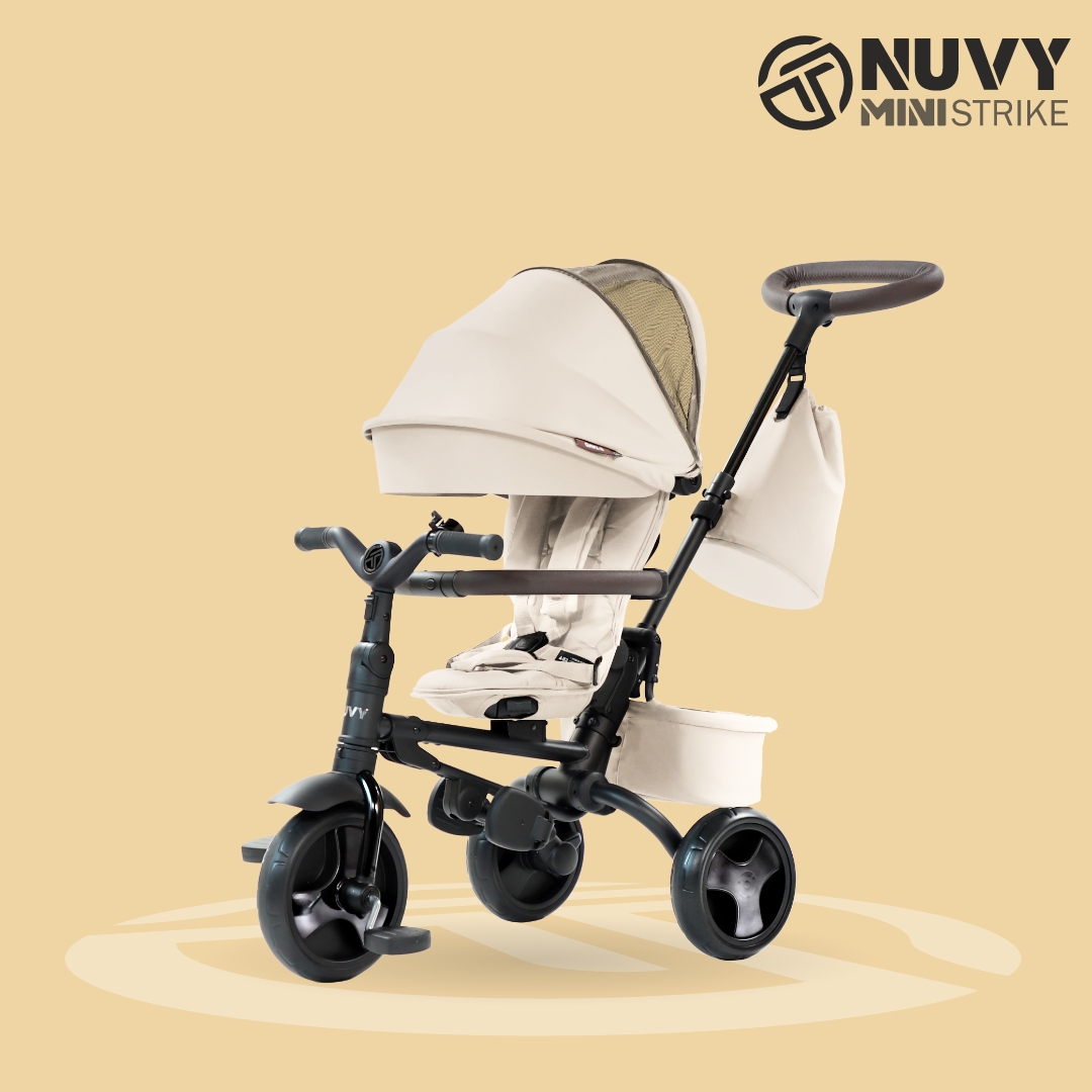 [누비앤타보] NUVY 고급형 미니스트라이크 등하원용 세발 자전거유모차 다기능 슬림폴딩