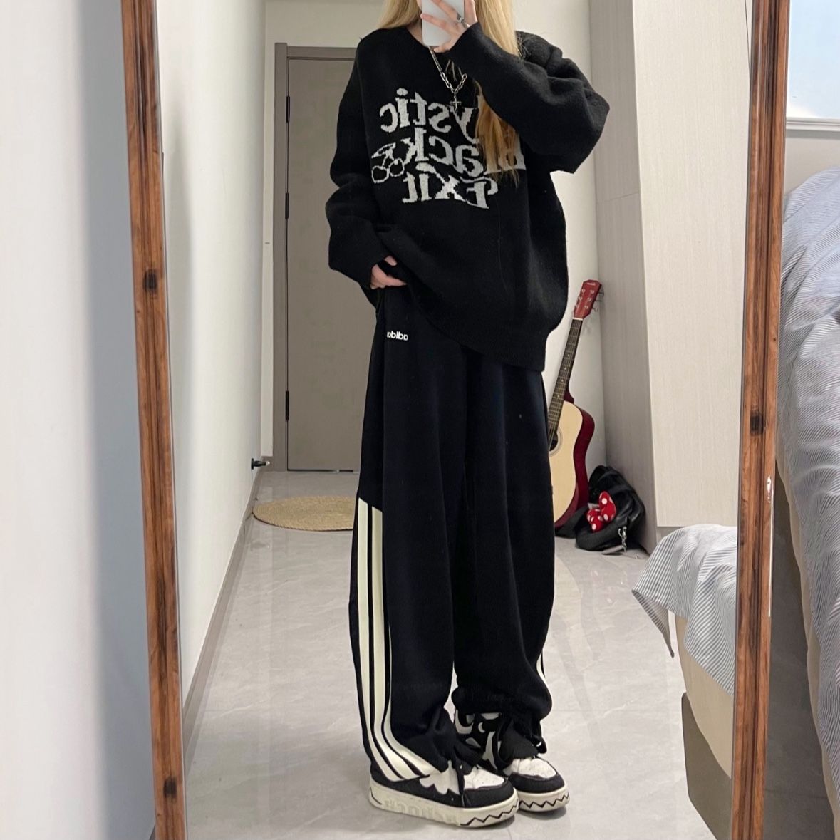 아디다스 스트레이트 스트링 2way 조거팬츠 NEO Asian Sizing 블랙 KA2589 - 상세 이미지 4