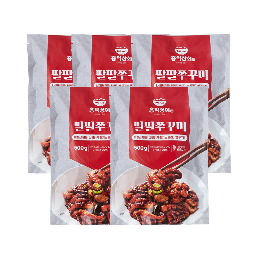 팔팔쭈꾸미 매콤 양념 쭈꾸미 볶음 캠핑 음식 요리 밀키트 맛집 500g, 5개
