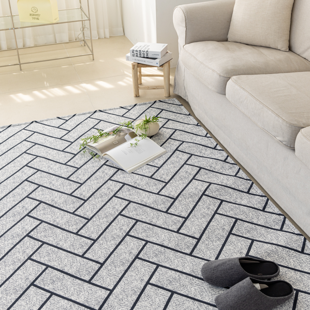 헤링본 방수러그 방바닥매트 강아지 고양이러그 거실 카페트 헤링본 다크그레이, 150x100cm