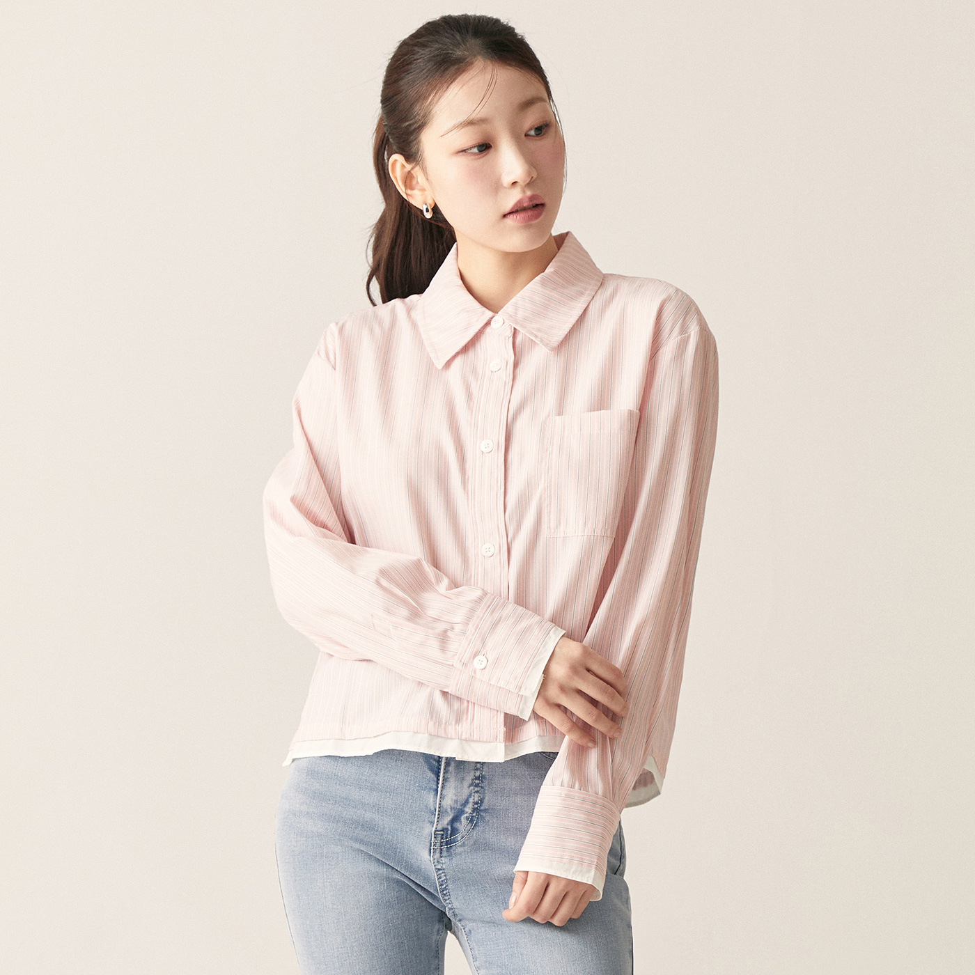 로엠 크롭 셔츠 RMYWF23R15 - 상세 이미지 3