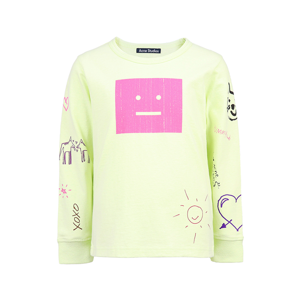 아크네스튜디오 키즈 로고 코튼 티셔츠 DL0031 BKI