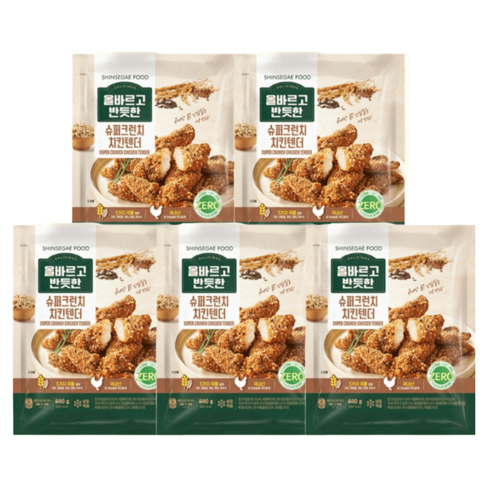 올바르고반듯한 슈퍼크런치 치킨텐더 440g 5팩 : 알랑스토리지