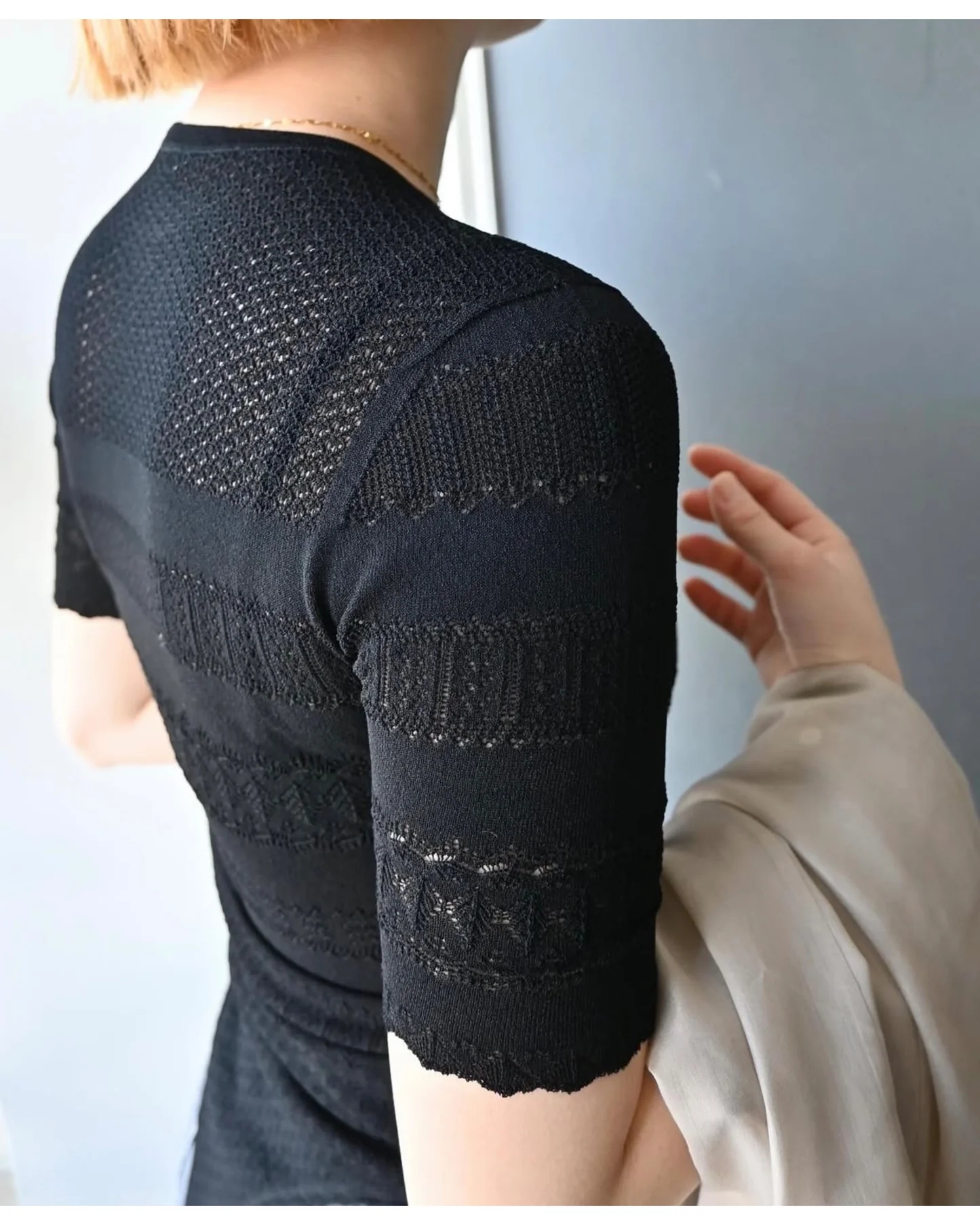 페티코 FETICO STRETCH LACE KNIT BODYSUIT 바디수트 블랙 - 상세 이미지 5