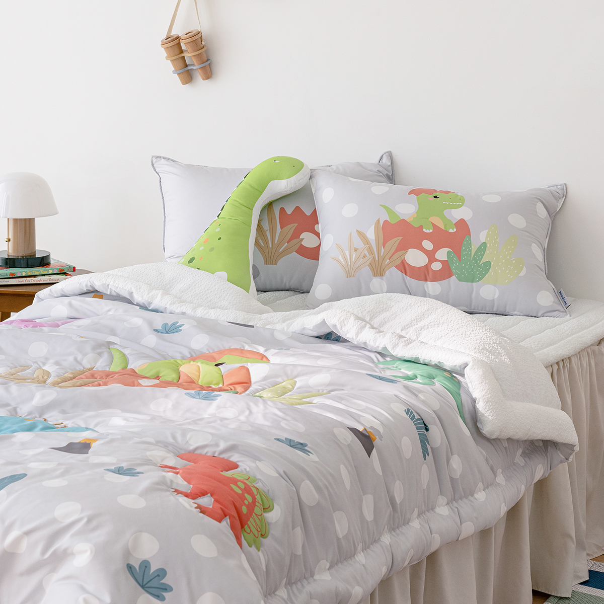 키즈 시어서커 쿨 냉감 에어컨 손자수 차렵 여름이불 단품 디노파크 (공룡), S.SS(싱글.슈퍼싱글겸용)