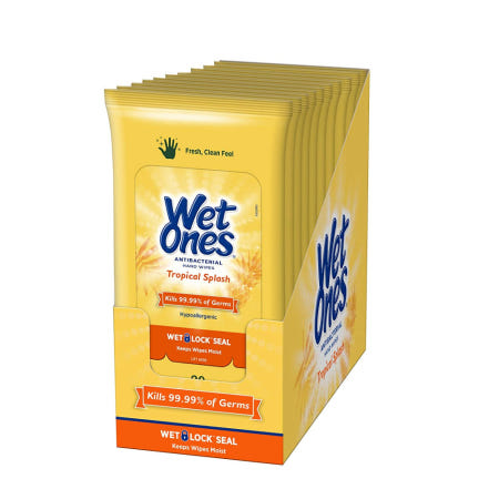 [해외]웻원스 제균 손세정티슈 트로피칼 20매입 10팩 Wet Ones Anti bacterial Wipes
