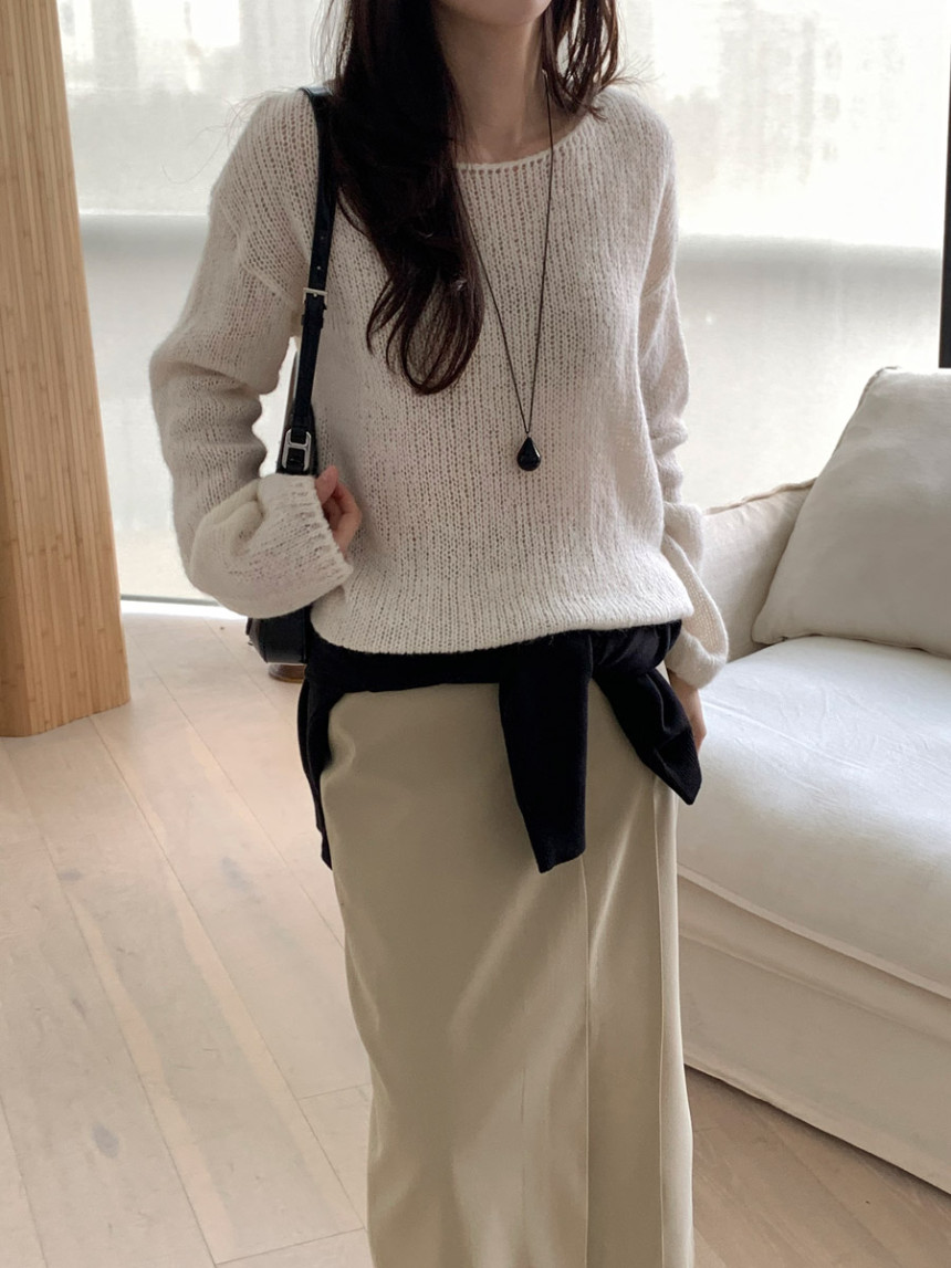 타티아 언발 투핀턱 백슬릿 H라인 롱 스커트 2color 상세 이미지 34